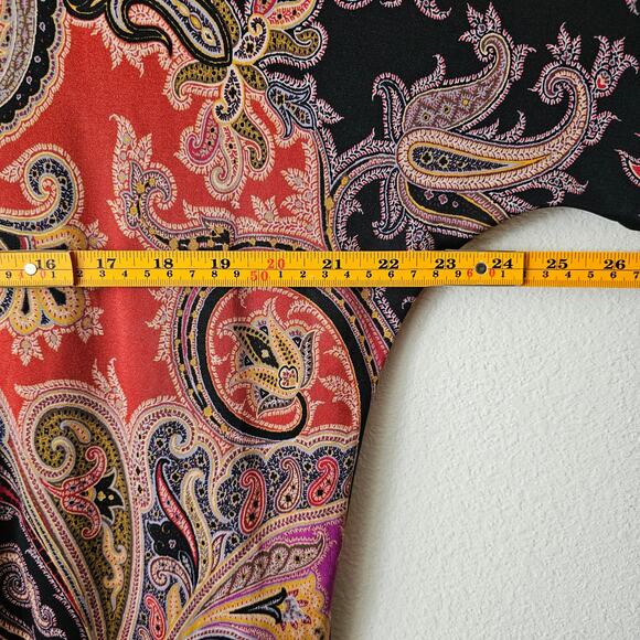 ETRO Women's Multicolored Paisley 100% Silk Bohemian Top Sz M (Approx) - Picture 14 of 16